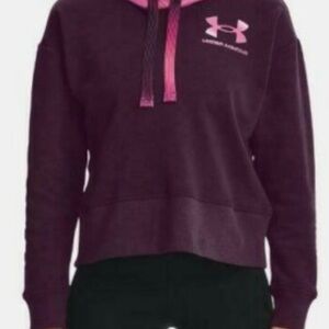 Under Armour Women's Dark Purple Hoodie with Pink Accents